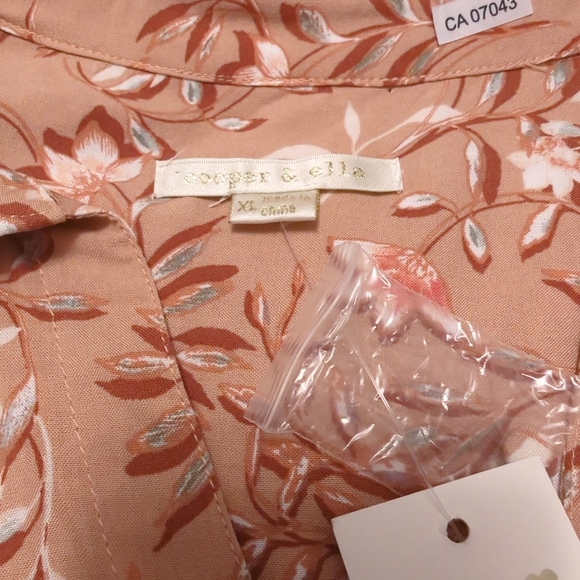 Dusty Pink Sleeveless Top Floral Pattern Long Back XL Size Extra Large Blouse - Picture 6 of 7